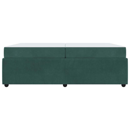 Bettgestell mit Matratze Dunkelgrün 200 x 200 cm Samt