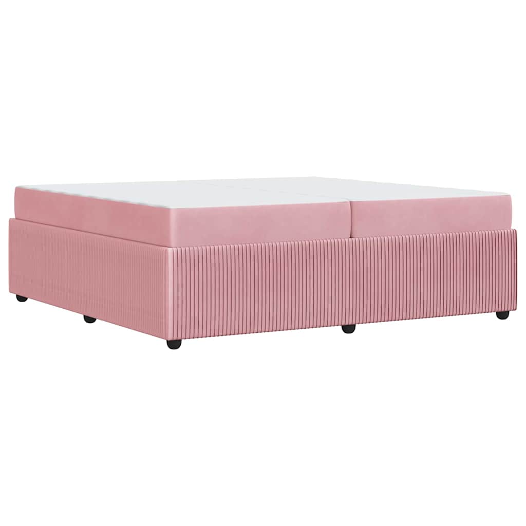 Bettgestell mit Matratze mit Matratze Rosa 200 x 200 cm Samt