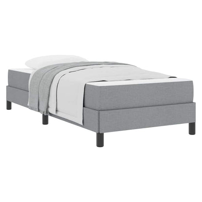 Boxspringbett mit Matratze Hellgrau 80 x 200 cm Stoff