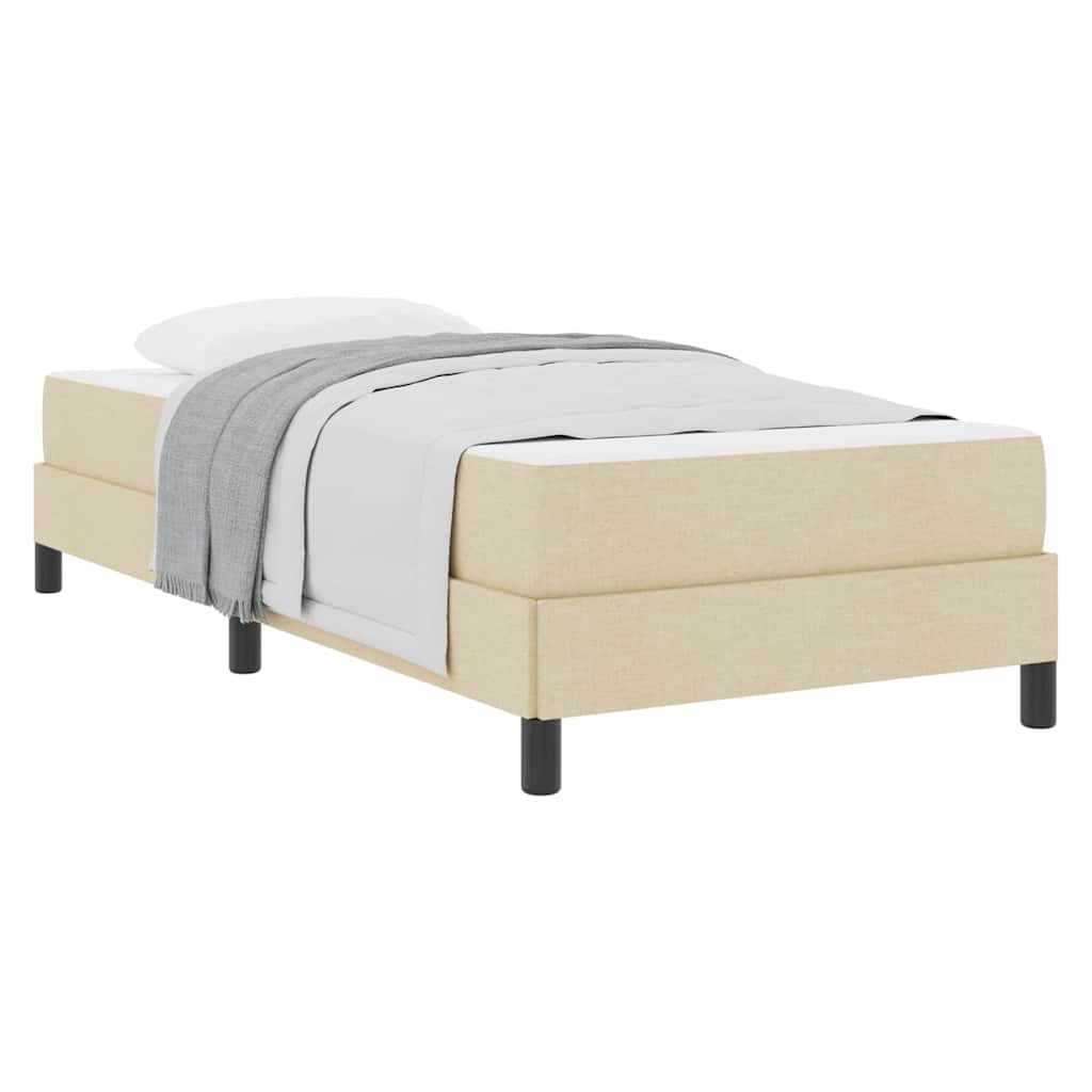 Boxspringbett mit Matratze Creme 80 x 200 cm Stoff