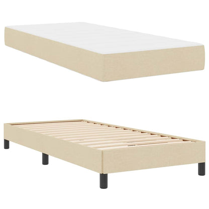 Boxspringbett mit Matratze Creme 90 x 190 cm Stoff