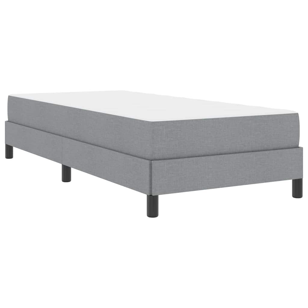 Boxspringbett mit Matratze Hellgrau 100 x 200 cm Stoff