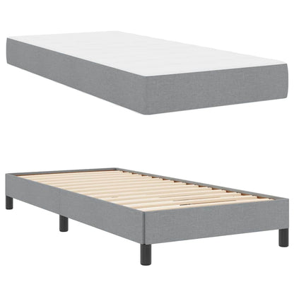 Boxspringbett mit Matratze Hellgrau 100 x 200 cm Stoff