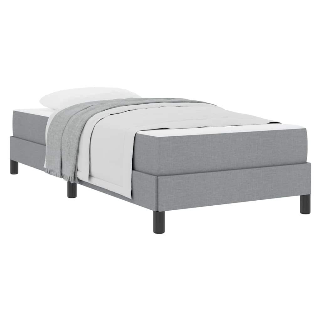 Boxspringbett mit Matratze Hellgrau 100 x 200 cm Stoff