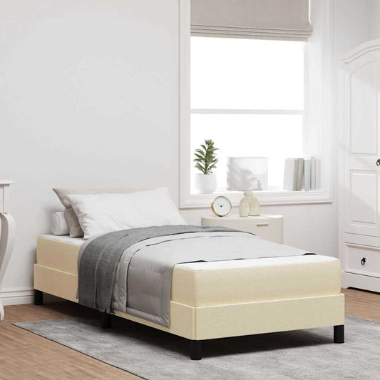 Boxspringbett mit Matratze Creme 100 x 200 cm Stoff