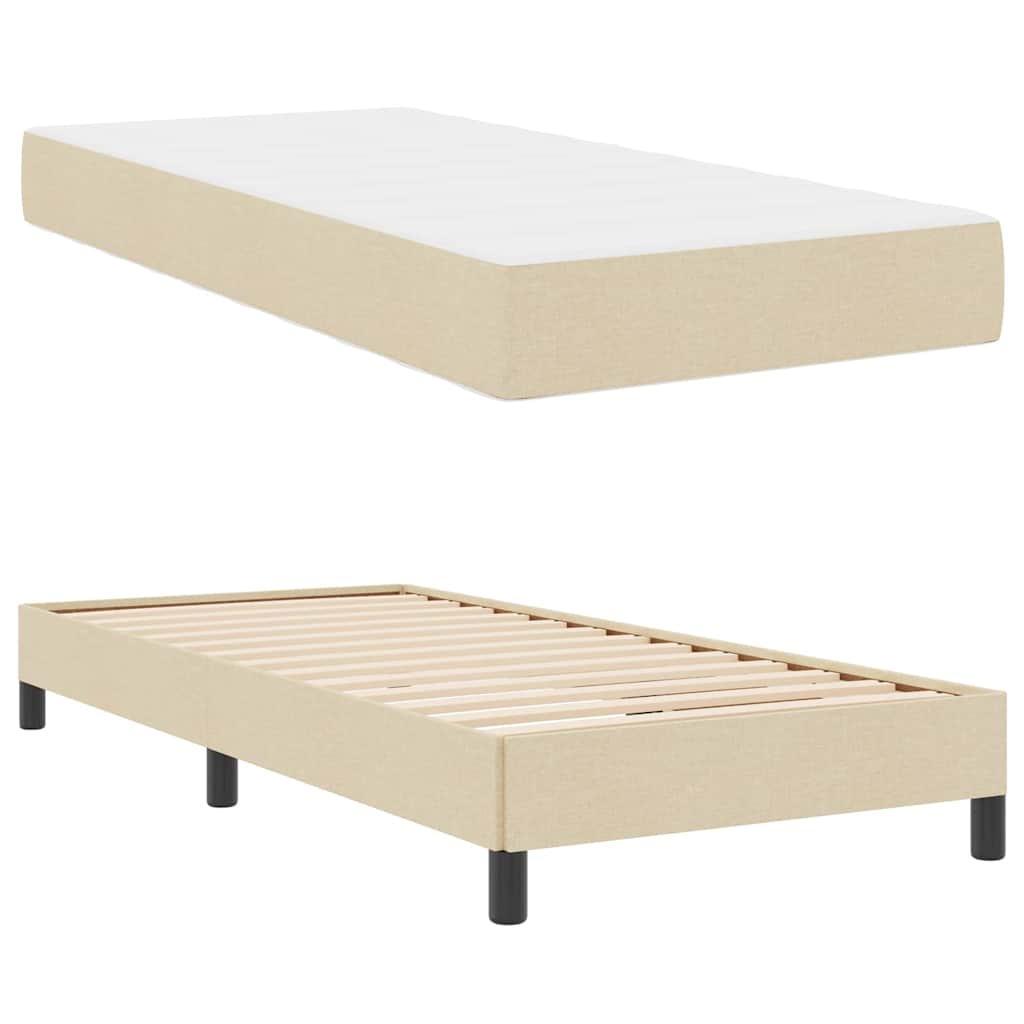 Boxspringbett mit Matratze Creme 100 x 200 cm Stoff
