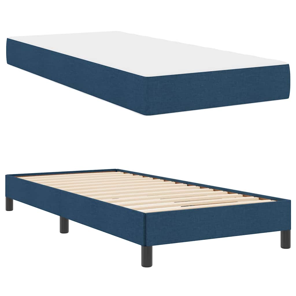 Boxspringbett mit Matratze Blau 100 x 200 cm Stoff