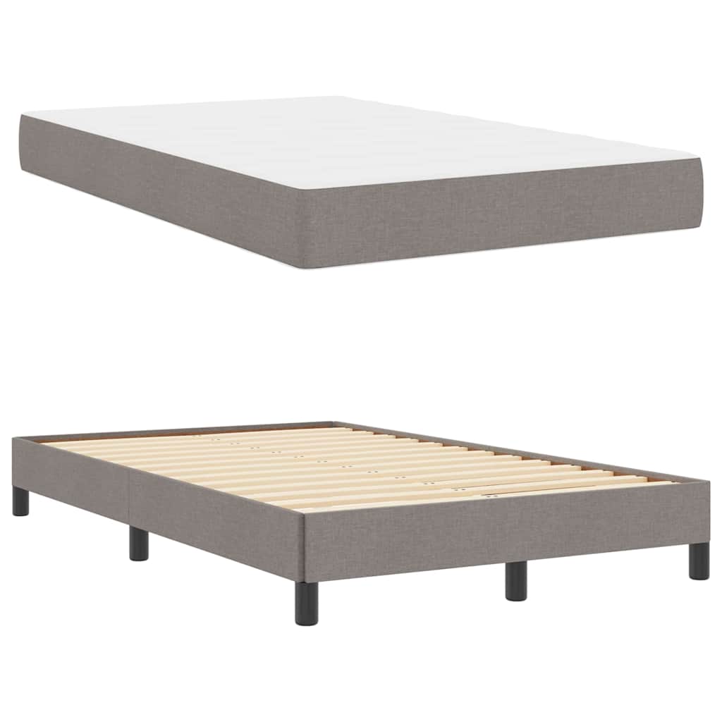 Boxspringbett mit Matratze Taupe 120 x 190 cm Stoff