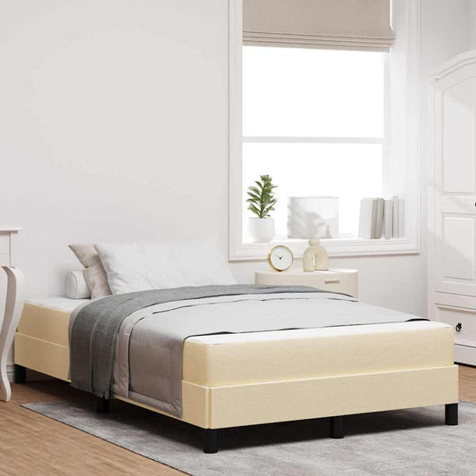 Boxspringbett mit Matratze Creme 120 x 190 cm Stoff