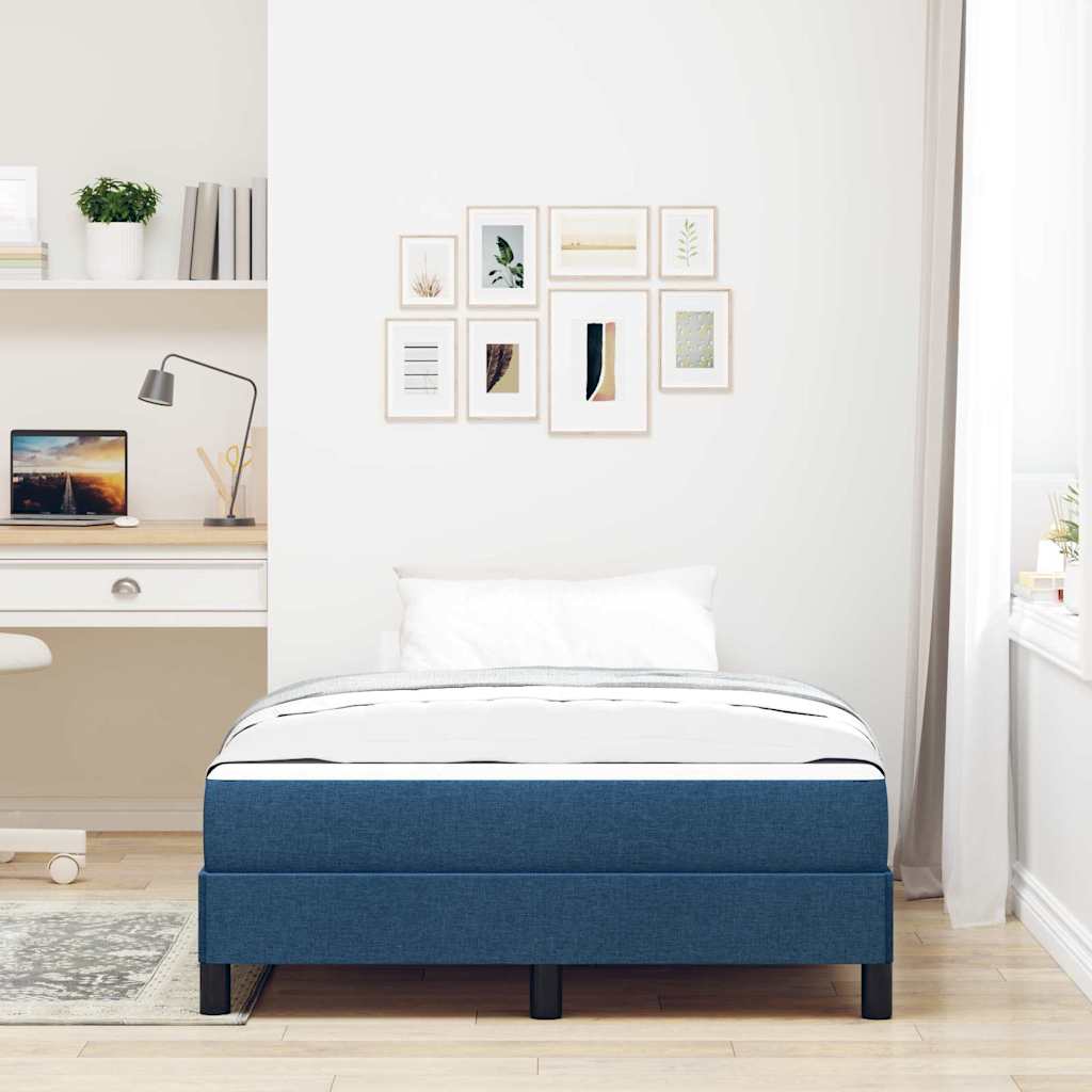 Boxspringbett mit Matratze Blau 120 x 190 cm Stoff