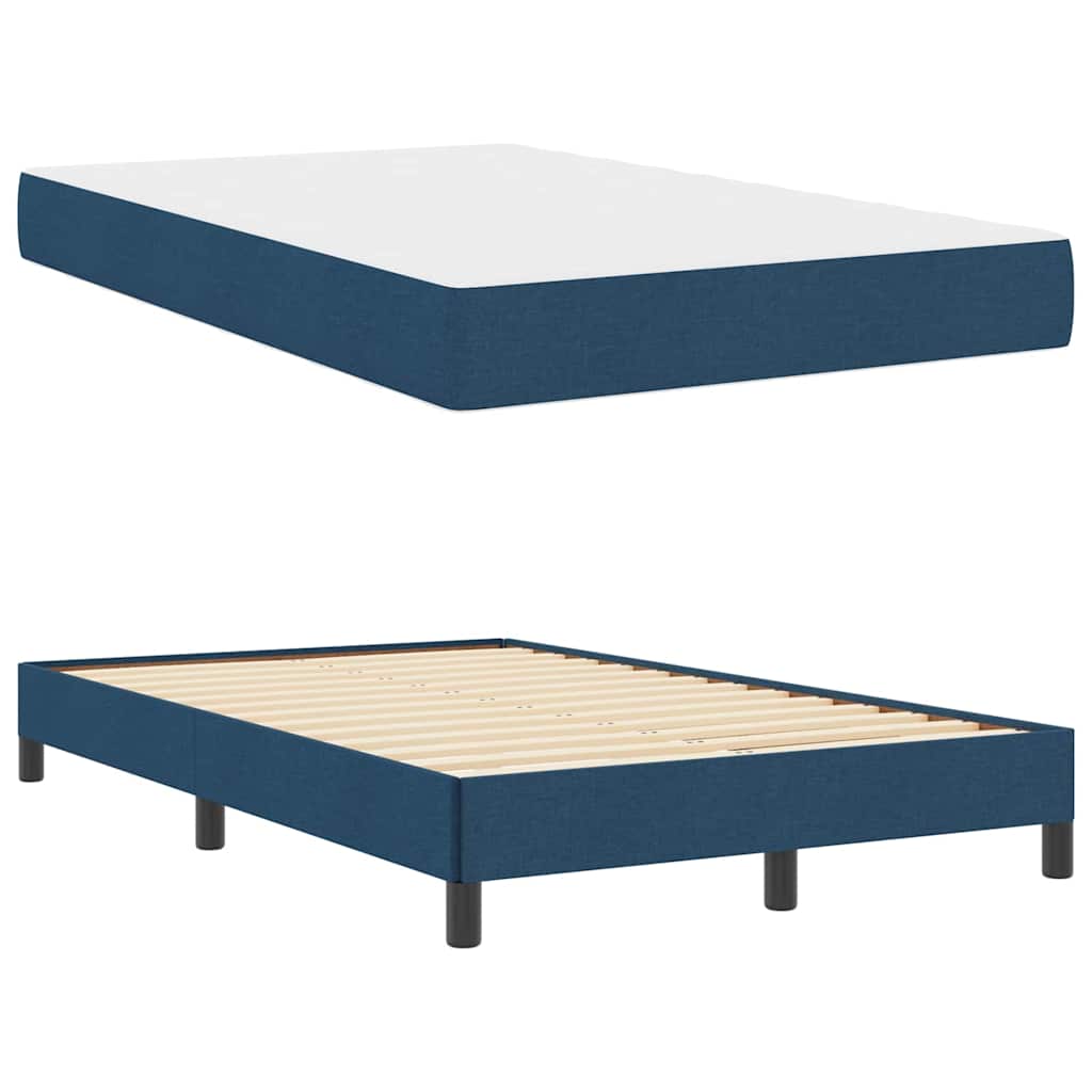Boxspringbett mit Matratze Blau 120 x 190 cm Stoff