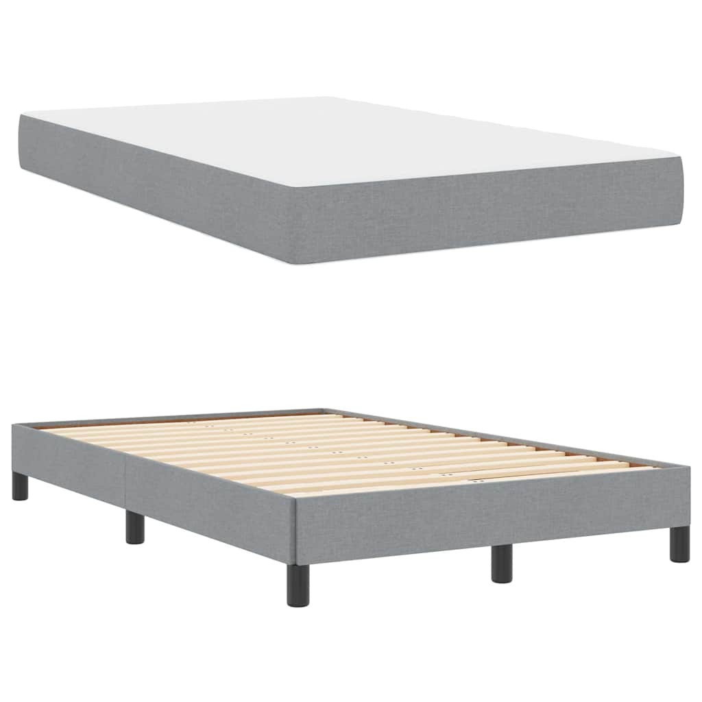 Boxspringbett mit Matratze Hellgrau 120 x 200 cm Stoff