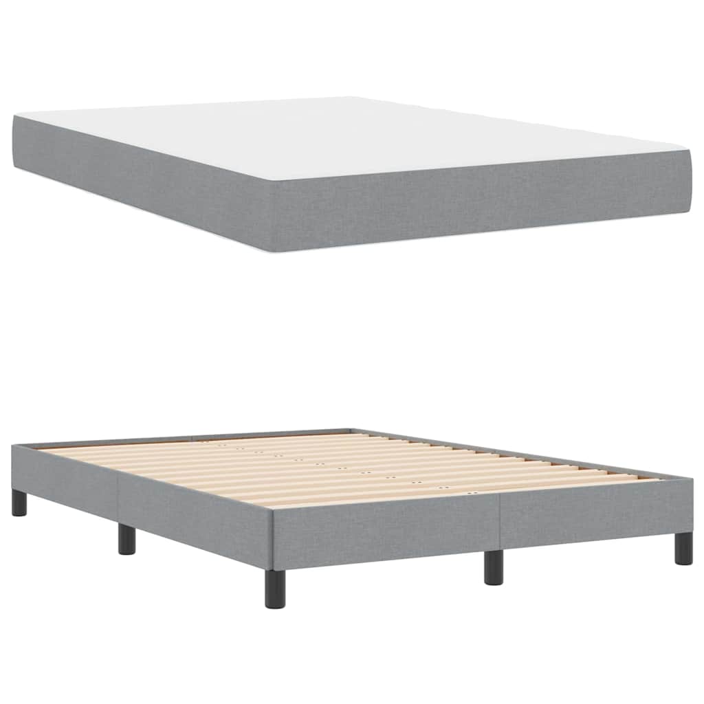 Boxspringbett mit Matratze Hellgrau 140 x 190 cm Stoff