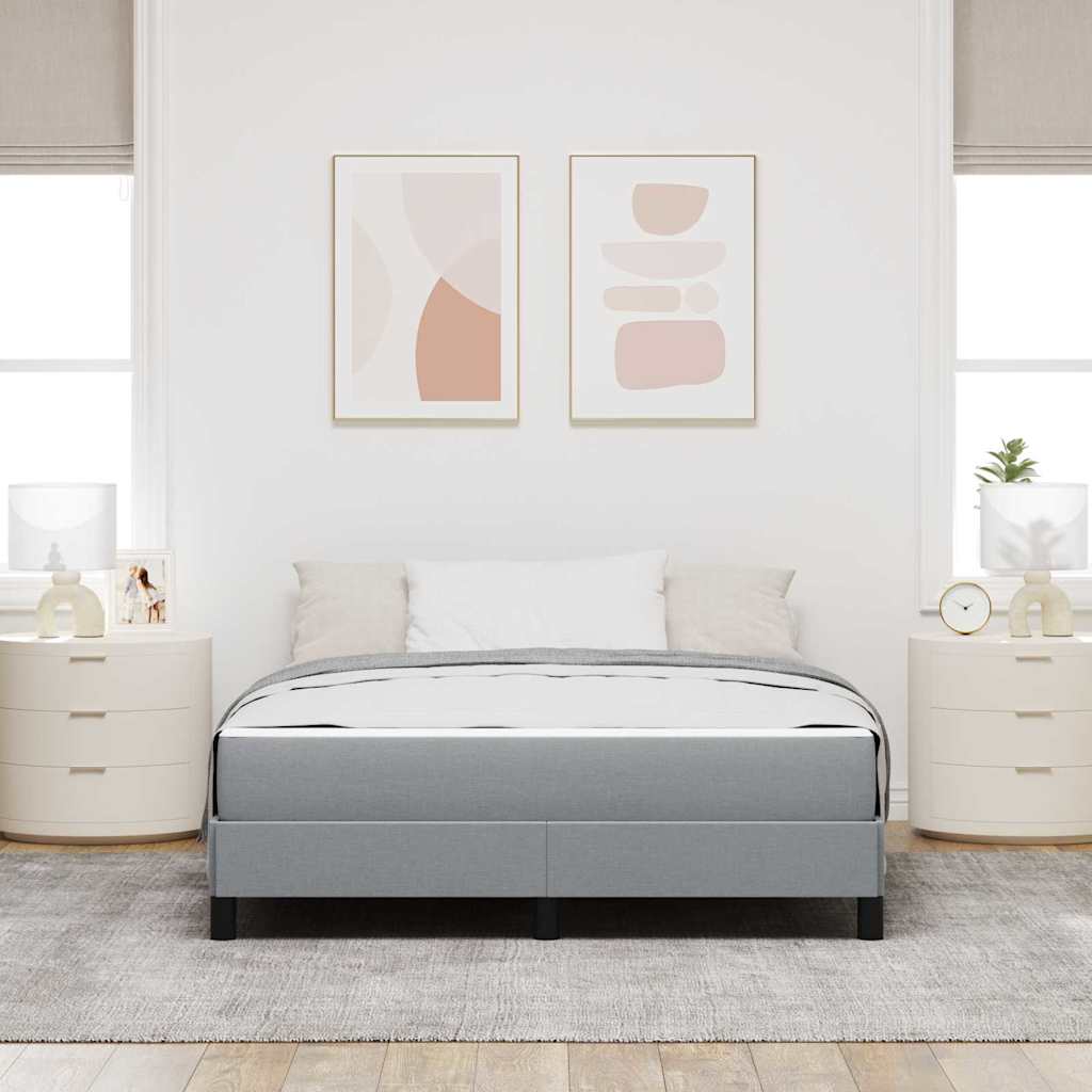 Boxspringbett mit Matratze Hellgrau 140 x 200 cm Stoff