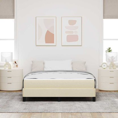 Boxspringbett mit Matratze Creme 140 x 200 cm Stoff
