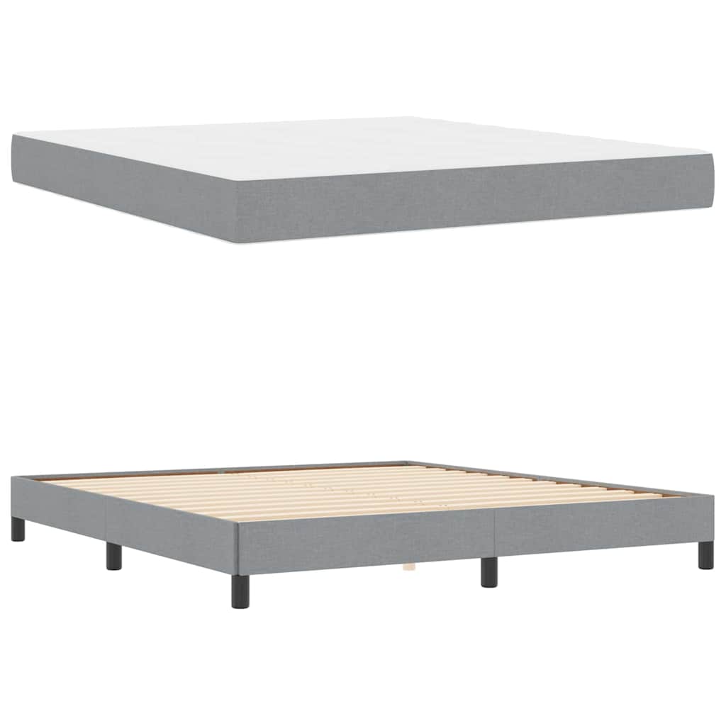 Boxspringbett mit Matratze Hellgrau 180 x 200 cm Stoff