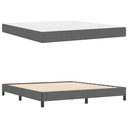 Boxspringbett mit Matratze Dunkelgrau 180 x 200 cm Stoff
