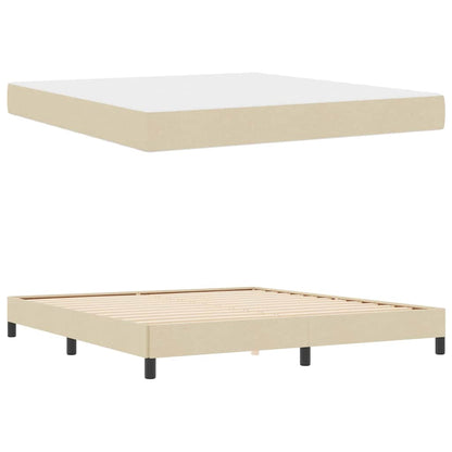 Boxspringbett mit Matratze Creme 180 x 200 cm Stoff