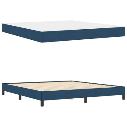 Boxspringbett mit Matratze Blau 180 x 200 cm Stoff