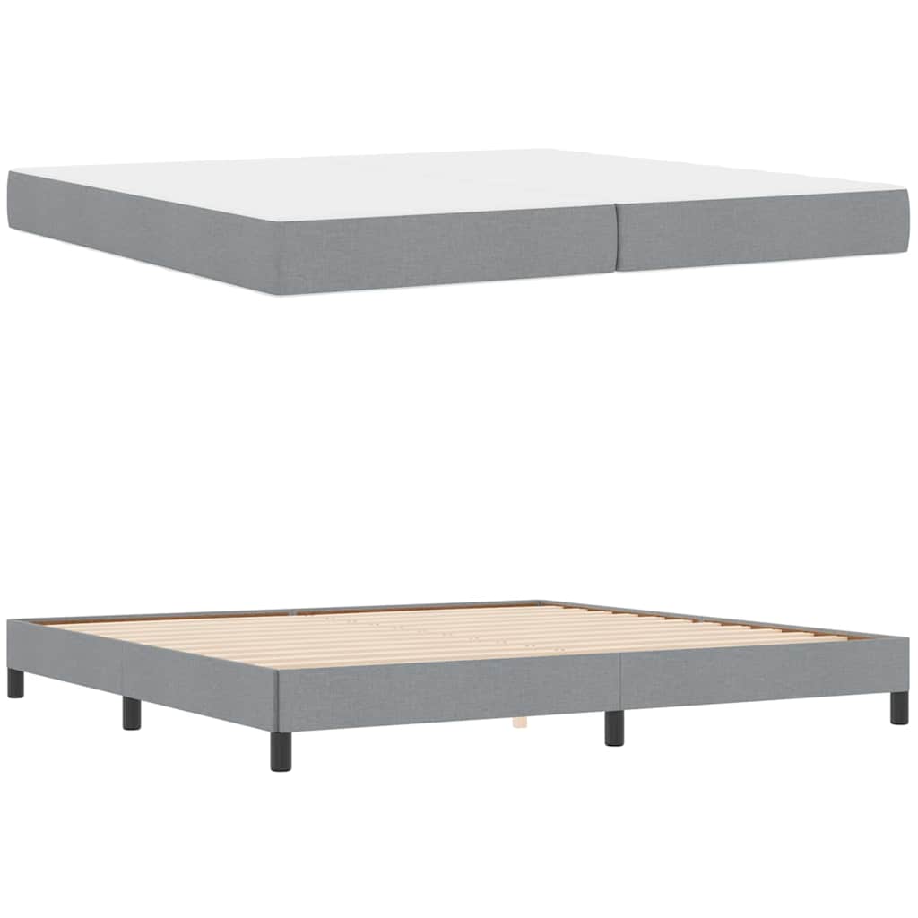 Boxspringbett mit Matratze Hellgrau 200 x 200 cm Stoff