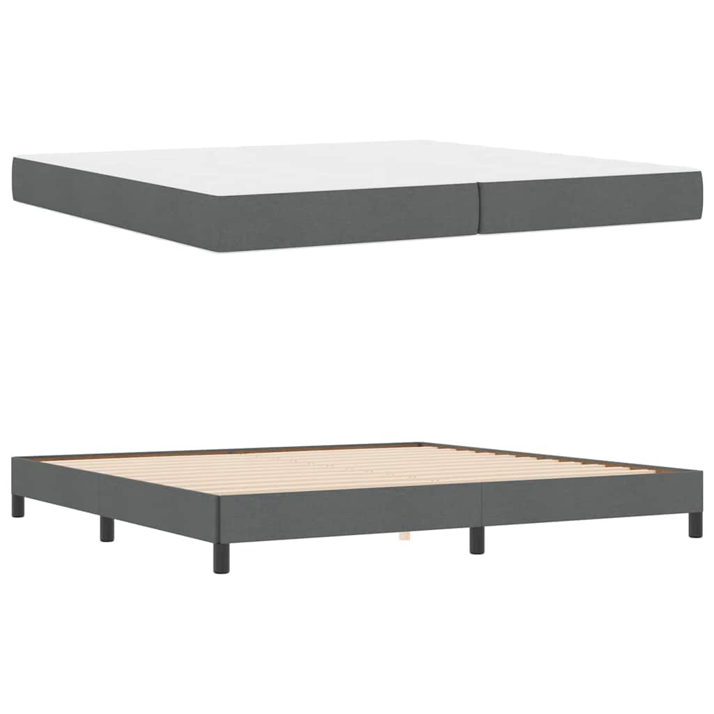 Boxspringbett mit Matratze Dunkelgrau 200 x 200 cm Stoff