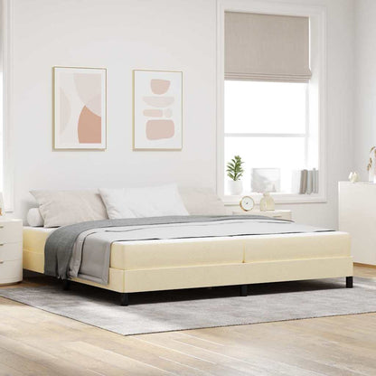 Boxspringbett mit Matratze Creme 200 x 200 cm Stoff