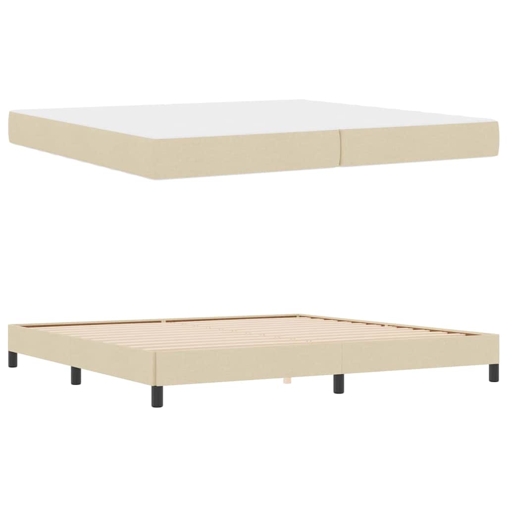 Boxspringbett mit Matratze Creme 200 x 200 cm Stoff