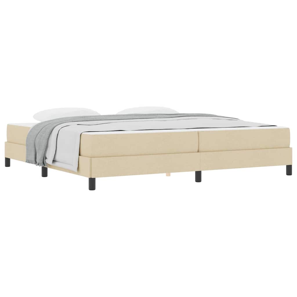 Boxspringbett mit Matratze Creme 200 x 200 cm Stoff