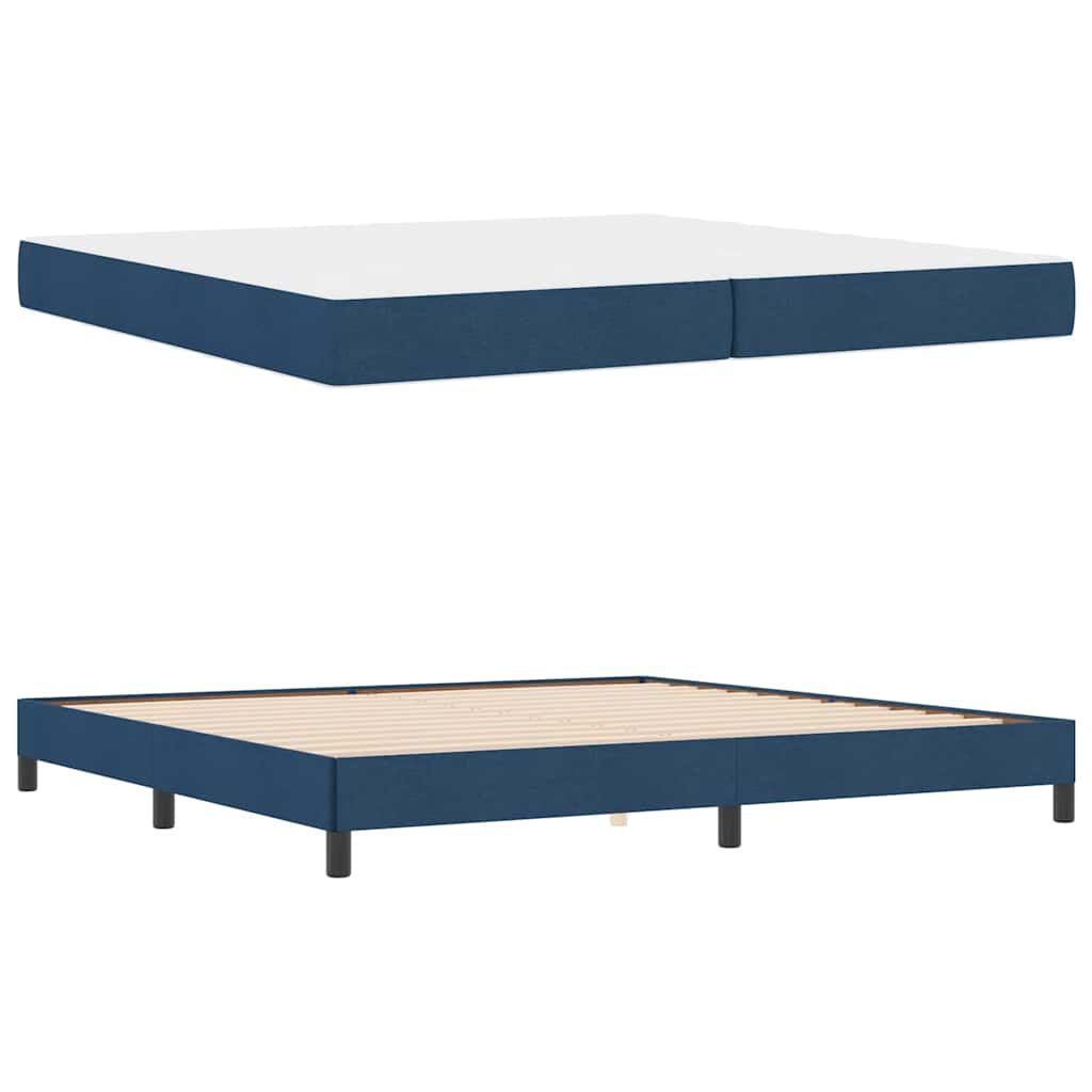 Boxspringbett mit Matratze Blau 200 x 200 cm Stoff