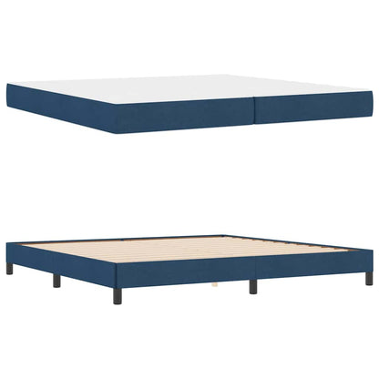 Boxspringbett mit Matratze Blau 200 x 200 cm Stoff