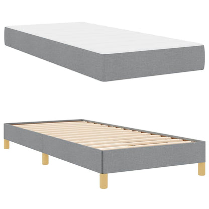 Boxspringbett Hellgrau und Braun 80 x 200 cm