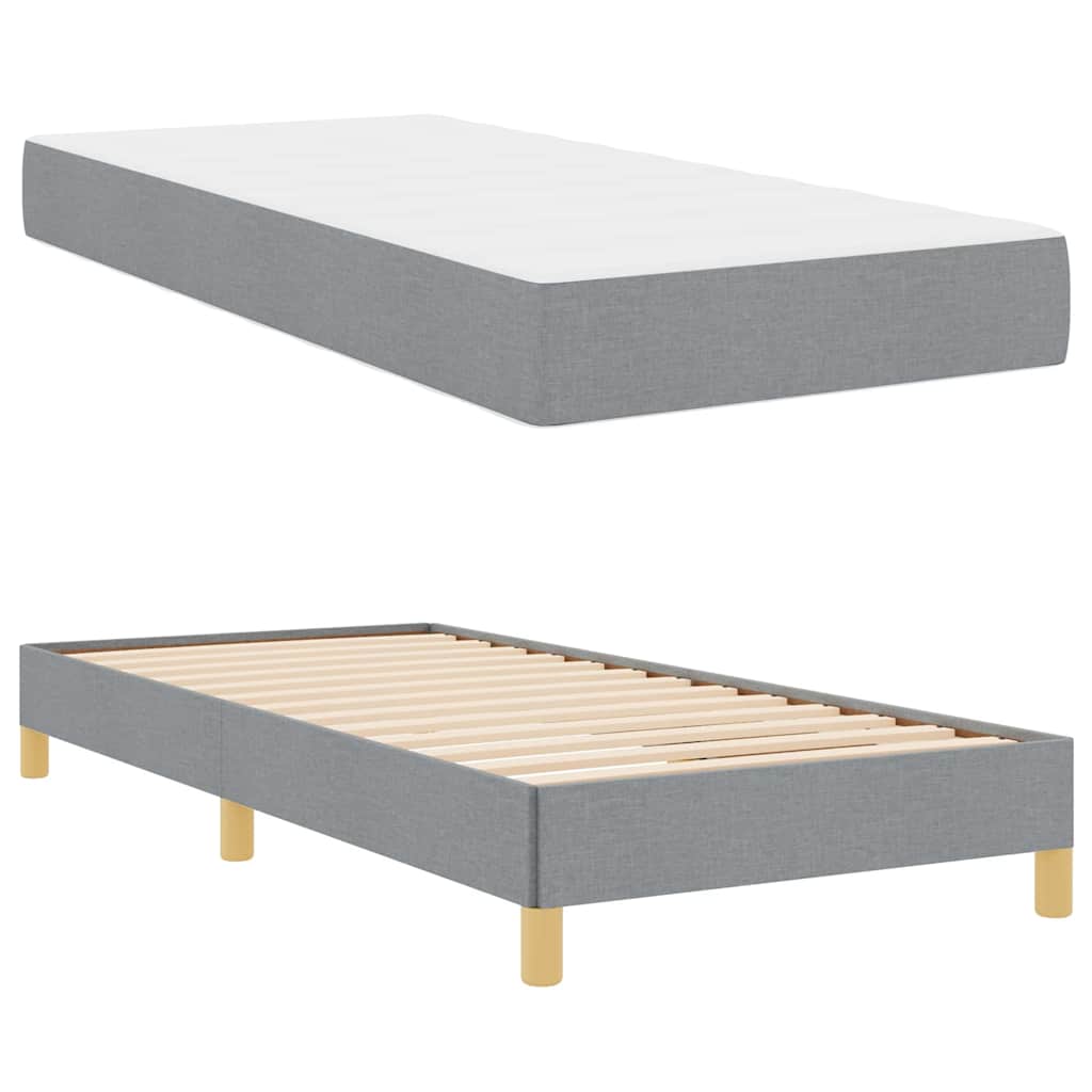 Boxspringbett Hellgrau und Braun 90 x 200 cm