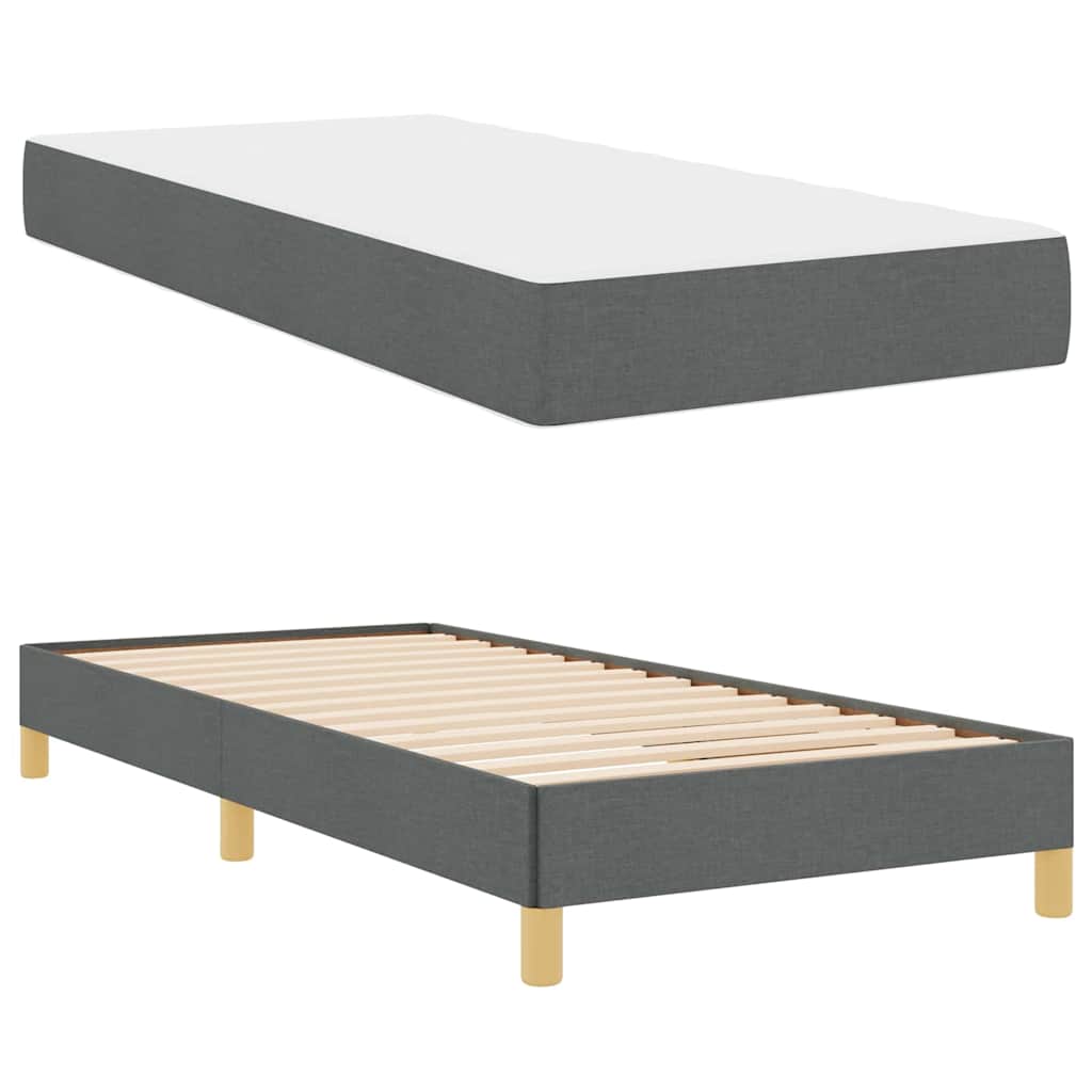 Boxspringbett Dunkelgrau und Braun 90 x 200 cm