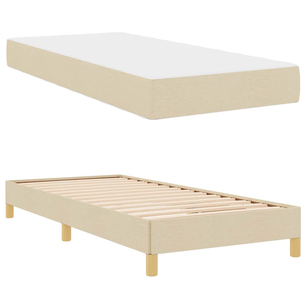 Boxspringbett Creme und Braun 100 x 200 cm