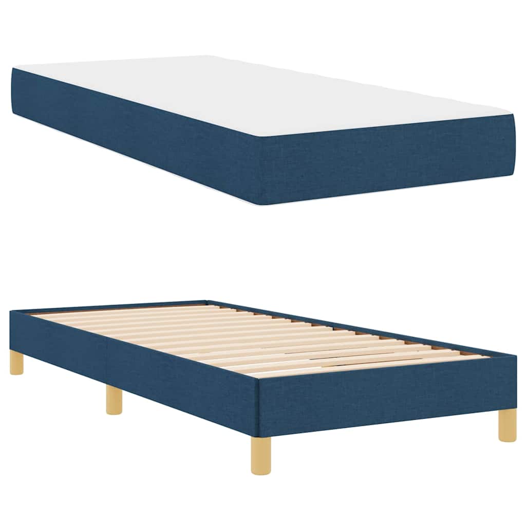 Boxspringbett Blau und Weiß 100 x 200 cm der Schaum