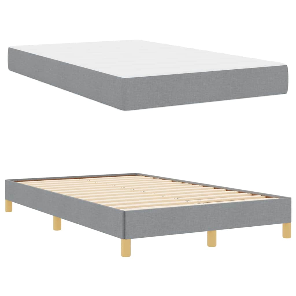 Boxspringbett Hellgrau und Braun 120 x 190 cm