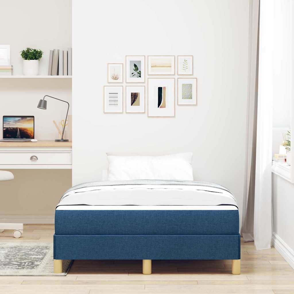 Boxspringbett Blau und Braun 120 x 190 cm