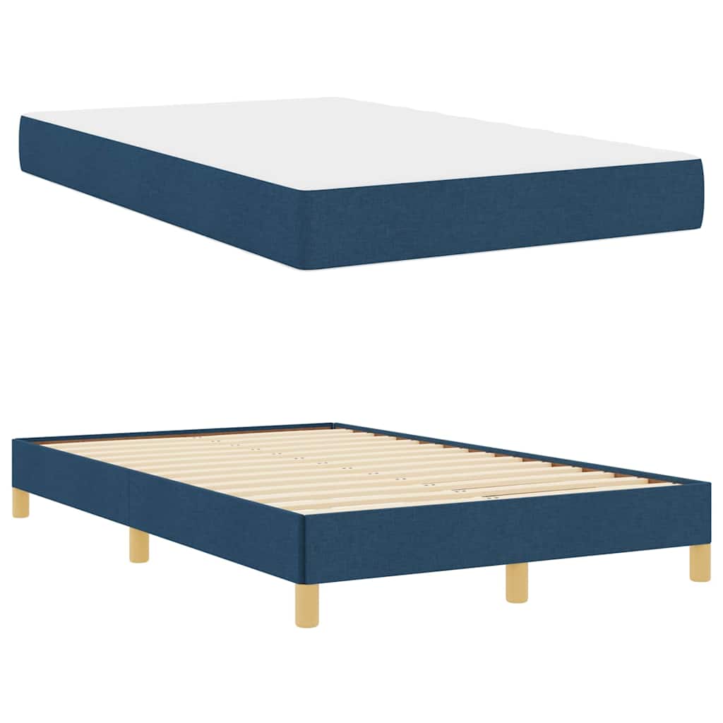 Boxspringbett Blau und Braun 120 x 190 cm