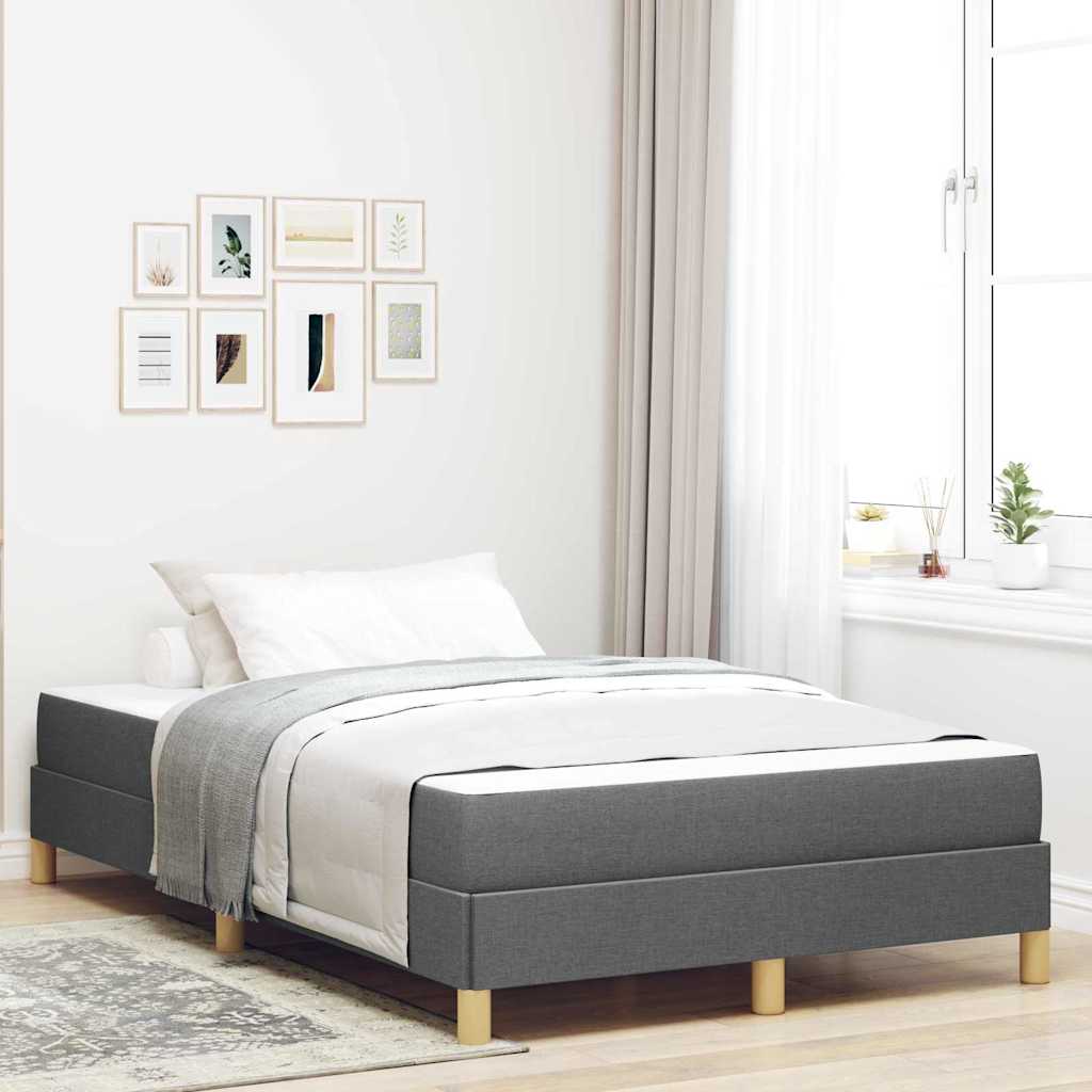 Boxspringbett Dunkelgrau und Braun 120 x 200 cm