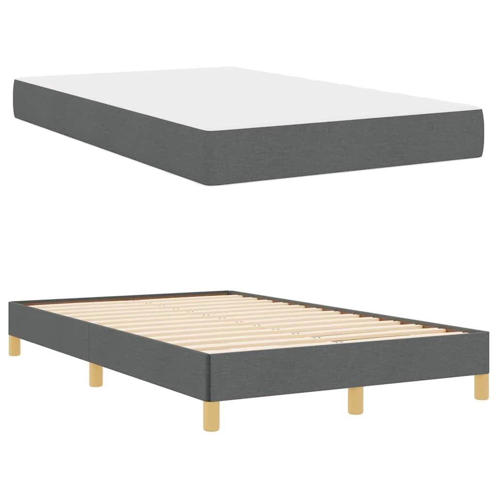 Boxspringbett Dunkelgrau und Braun 120 x 200 cm