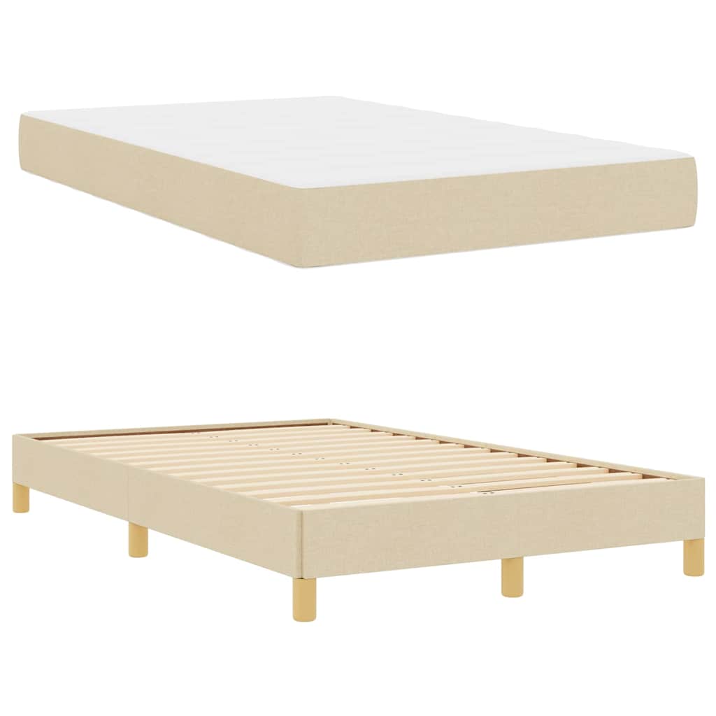 Boxspringbett Creme und Braun 120 x 200 cm