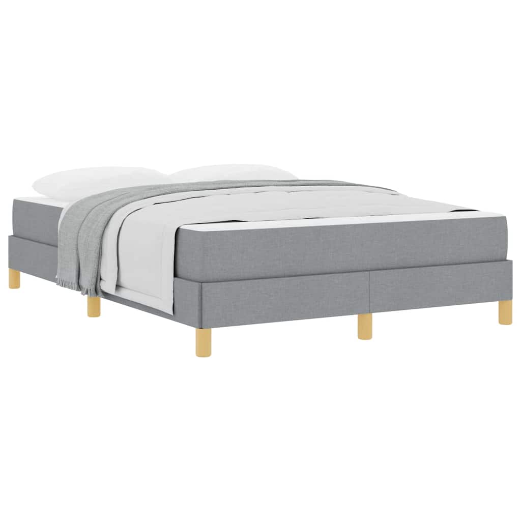 Boxspringbett Hellgrau und Braun 140 x 190 cm