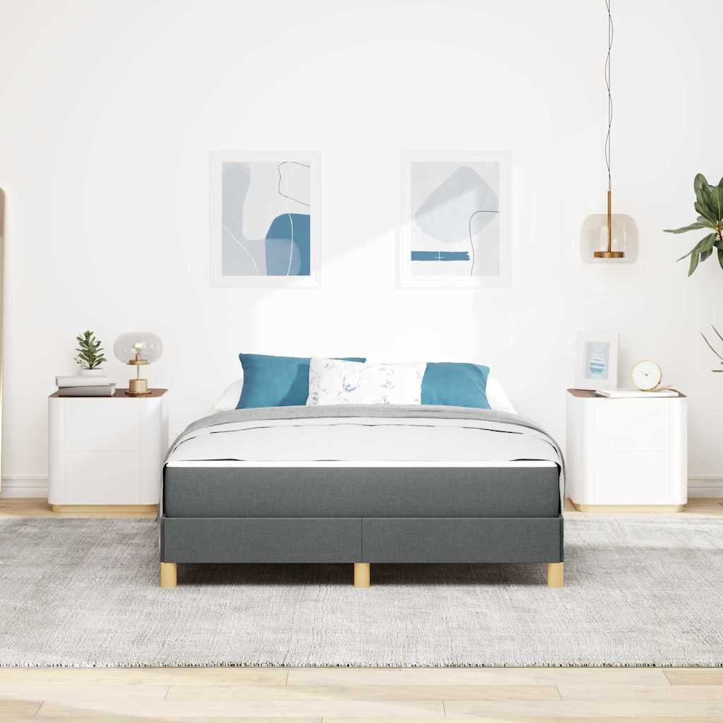 Boxspringbett Dunkelgrau und Braun 140 x 190 cm