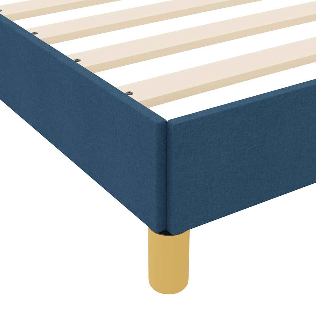 Boxspringbett Blau und Braun 140 x 190 cm