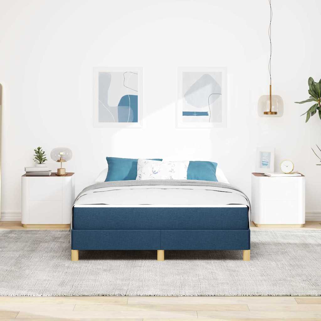Boxspringbett Blau und Braun 140 x 190 cm
