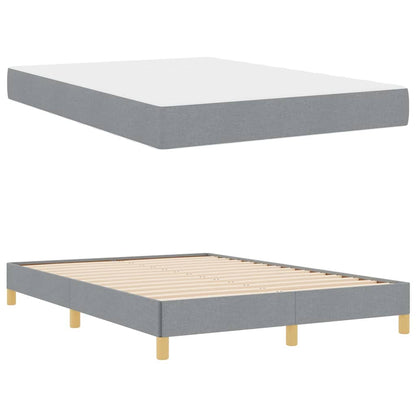 Boxspringbett Hellgrau und Braun 140 x 200 cm