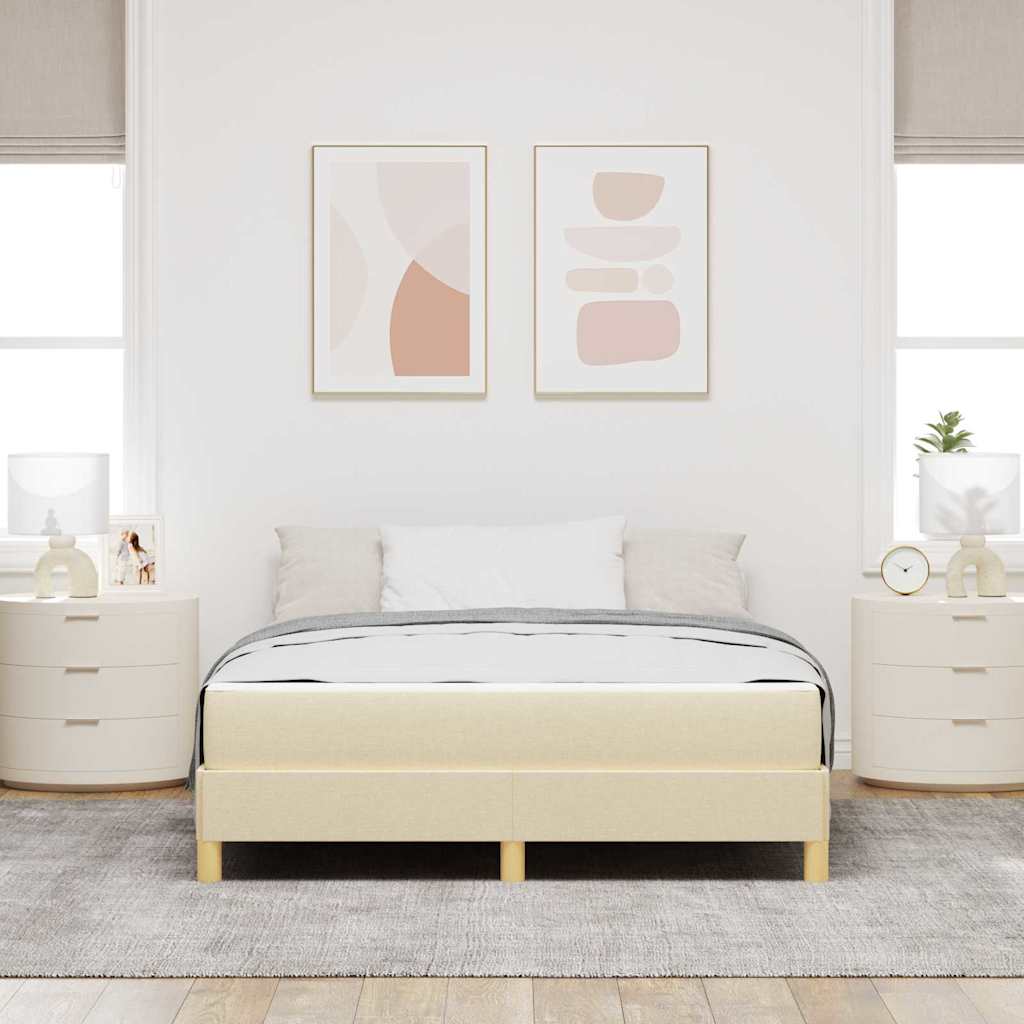 Boxspringbett Creme und Braun 140 x 200 cm