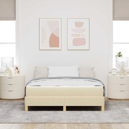 Boxspringbett Creme und Braun 140 x 200 cm