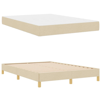 Boxspringbett Creme und Braun 140 x 200 cm