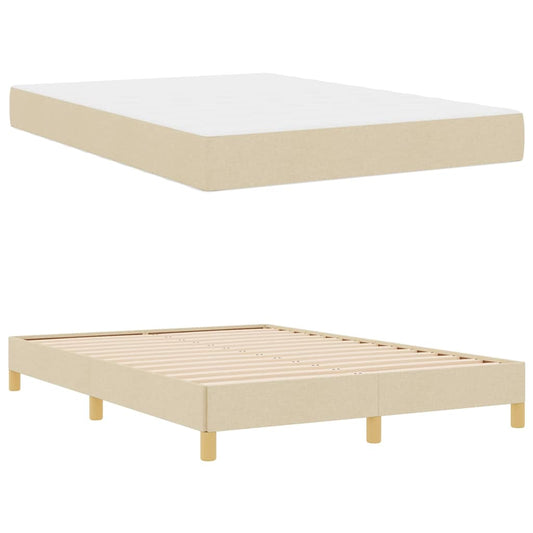 Boxspringbett Creme und Braun 140 x 200 cm